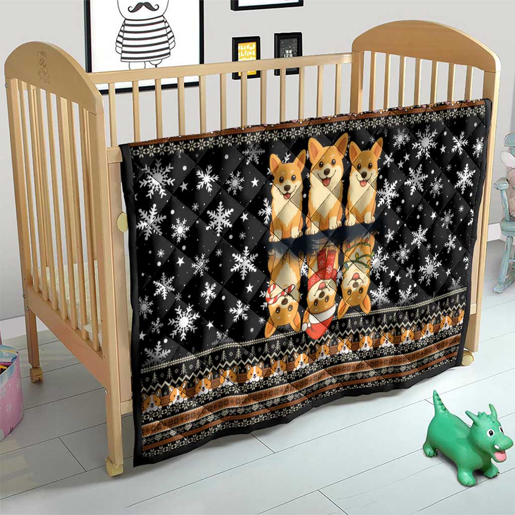 Pembroke Welsh Corgi Dog Christmas Quilt Xmas Holiday Patterns - Wonder Print Shop