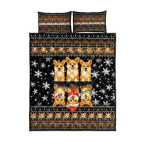 Pembroke Welsh Corgi Dog Christmas Quilt Bed Set Xmas Holiday Patterns - Wonder Print Shop