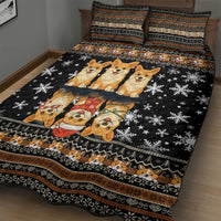 Pembroke Welsh Corgi Dog Christmas Quilt Bed Set Xmas Holiday Patterns - Wonder Print Shop
