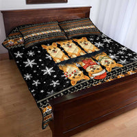 Pembroke Welsh Corgi Dog Christmas Quilt Bed Set Xmas Holiday Patterns - Wonder Print Shop