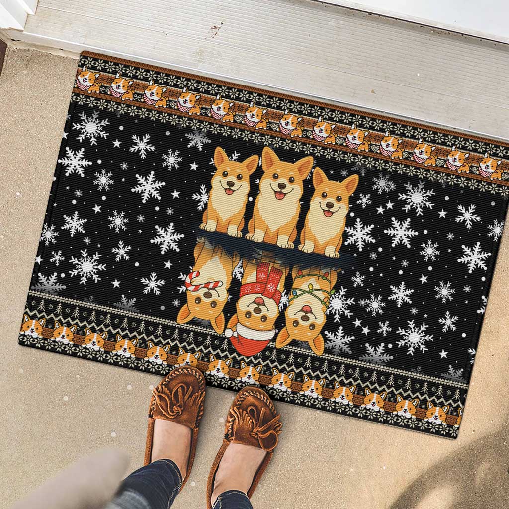 Pembroke Welsh Corgi Dog Christmas Rubber Doormat Xmas Holiday Patterns - Wonder Print Shop