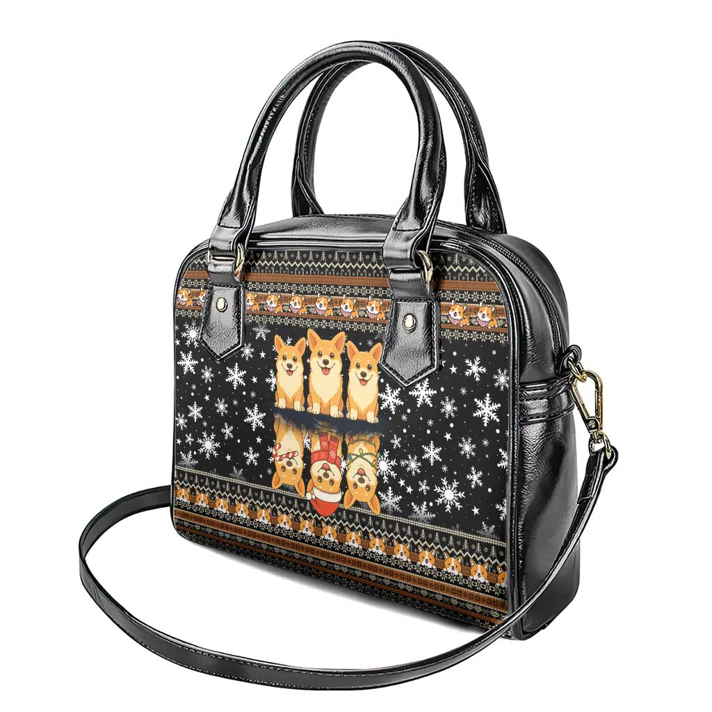 Pembroke Welsh Corgi Dog Christmas Shoulder Handbag Xmas Holiday Patterns - Wonder Print Shop