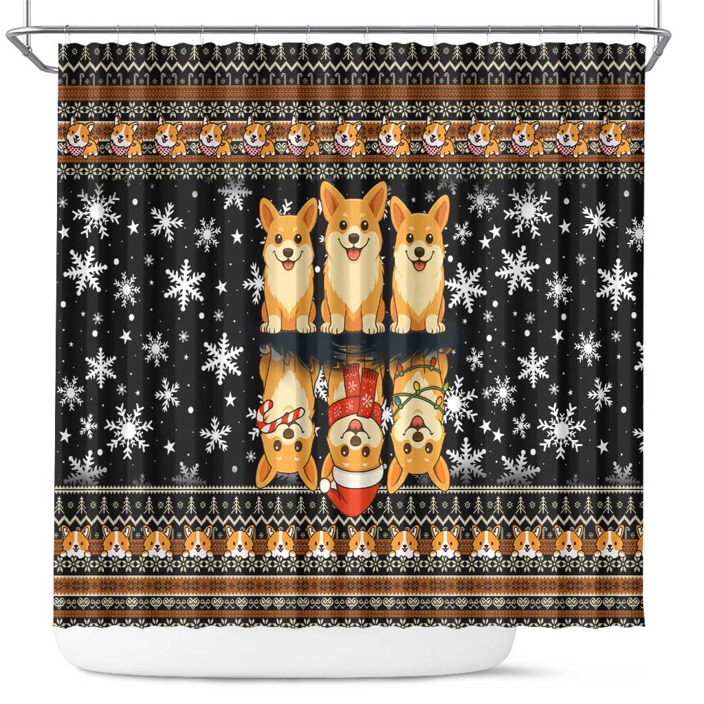 Pembroke Welsh Corgi Dog Christmas Shower Curtain Xmas Holiday Patterns - Wonder Print Shop