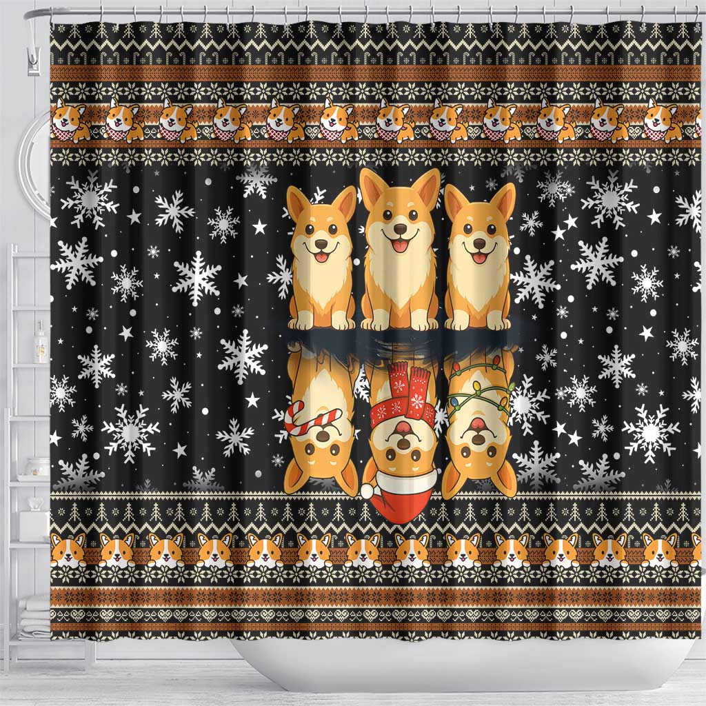 Pembroke Welsh Corgi Dog Christmas Shower Curtain Xmas Holiday Patterns - Wonder Print Shop