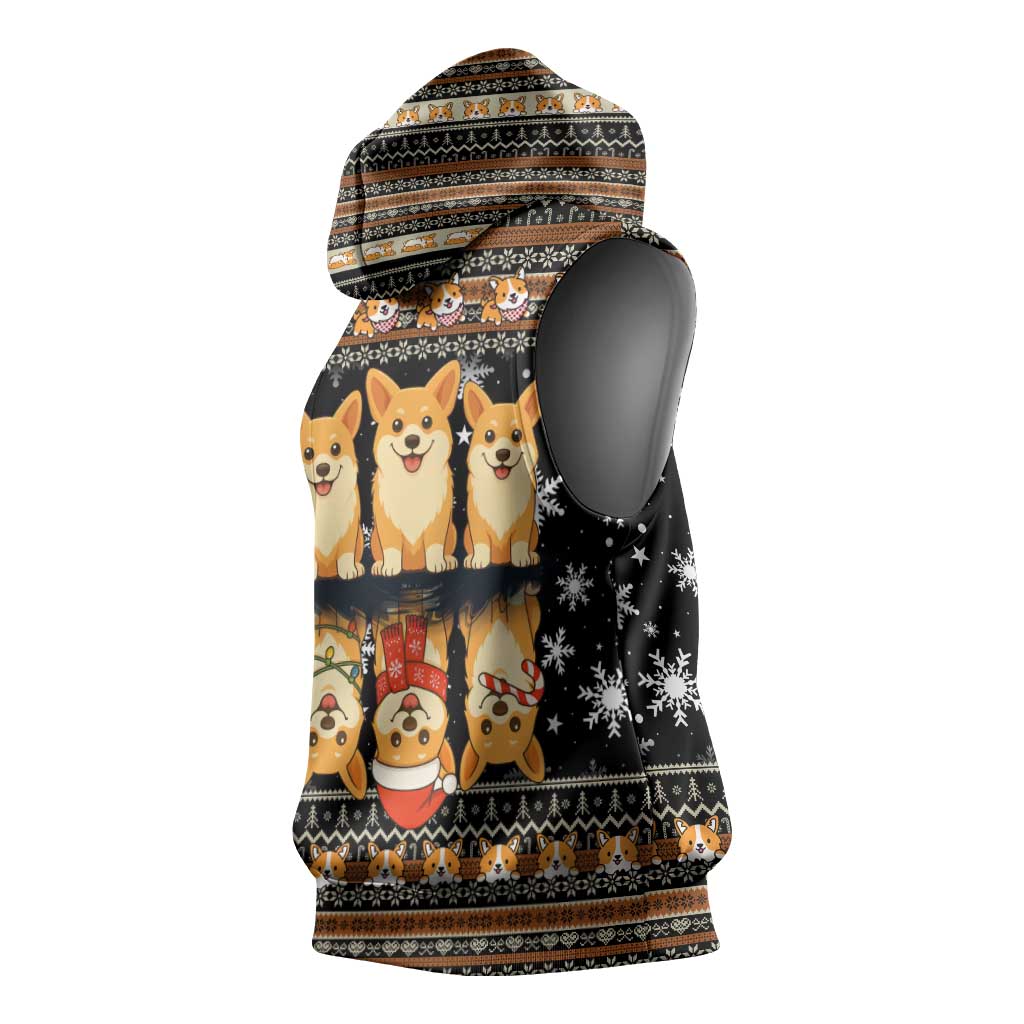 Pembroke Welsh Corgi Dog Christmas Sleeveless Hoodie Xmas Holiday Patterns - Wonder Print Shop