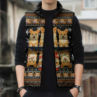 Pembroke Welsh Corgi Dog Christmas Sleeveless Puffer Jacket Xmas Holiday Patterns - Wonder Print Shop