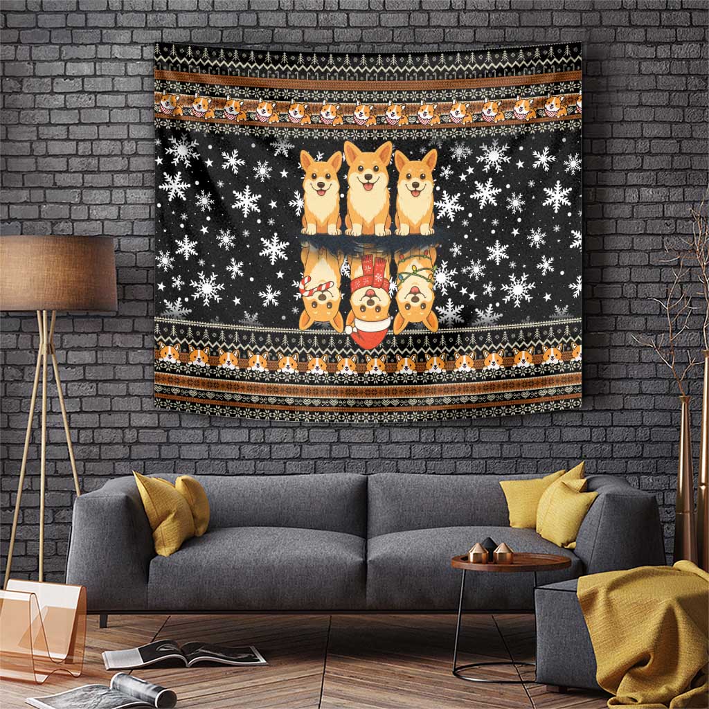Pembroke Welsh Corgi Dog Christmas Tapestry Xmas Holiday Patterns - Wonder Print Shop