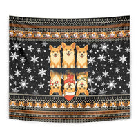 Pembroke Welsh Corgi Dog Christmas Tapestry Xmas Holiday Patterns - Wonder Print Shop