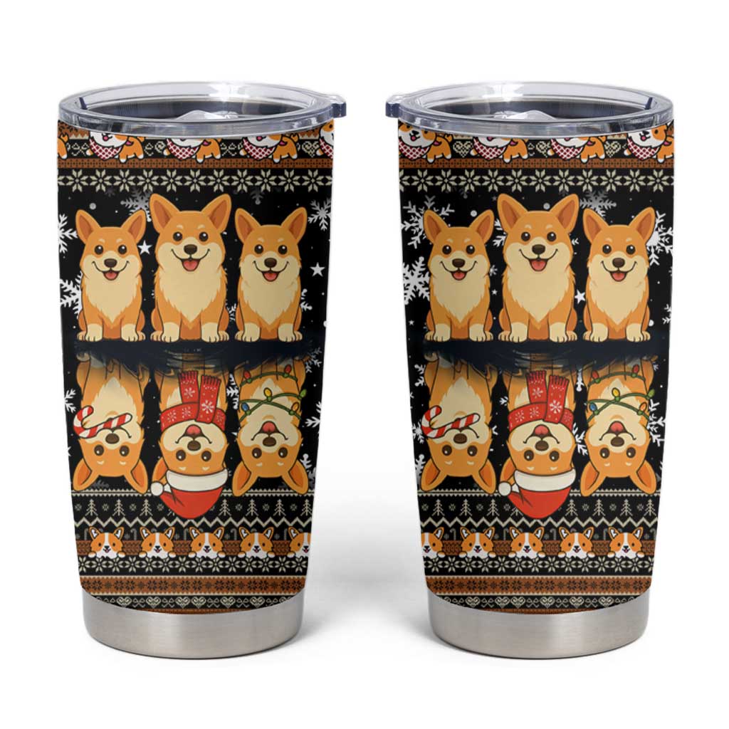 Pembroke Welsh Corgi Dog Christmas Tumbler Cup Xmas Holiday Patterns - Wonder Print Shop