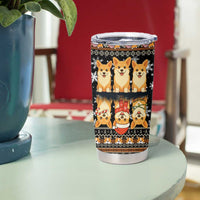 Pembroke Welsh Corgi Dog Christmas Tumbler Cup Xmas Holiday Patterns - Wonder Print Shop