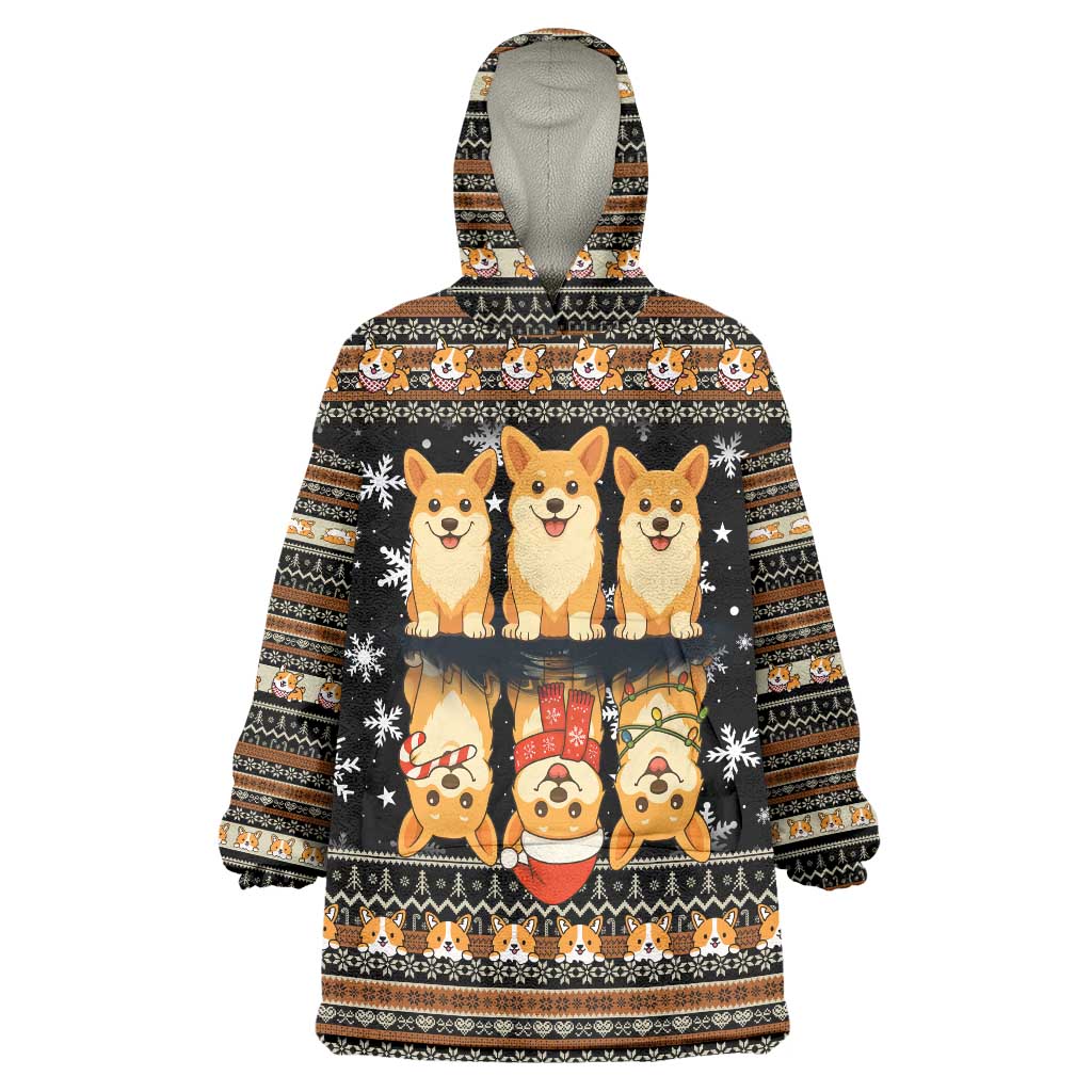 Pembroke Welsh Corgi Dog Christmas Wearable Blanket Hoodie Xmas Holiday Patterns - Wonder Print Shop