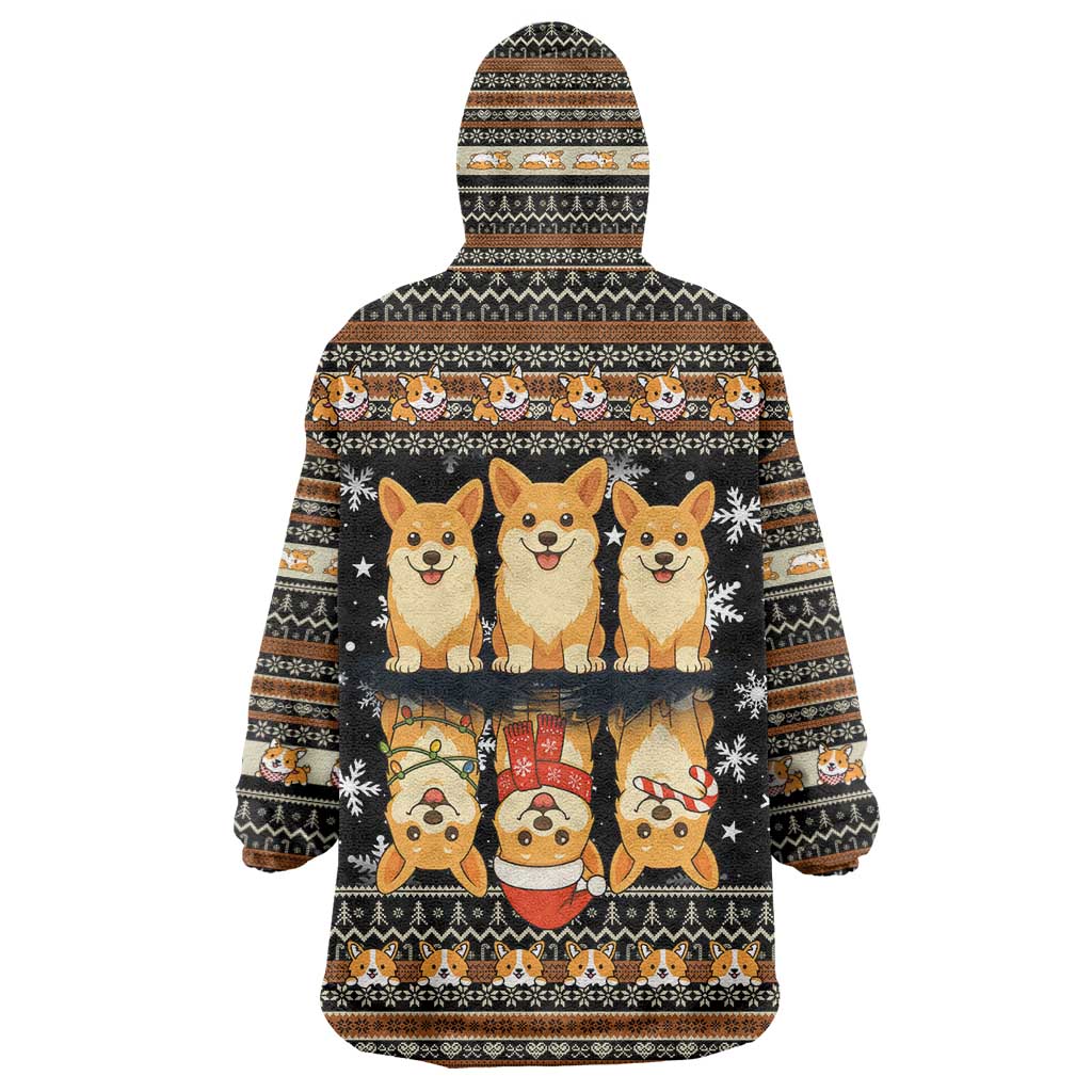 Pembroke Welsh Corgi Dog Christmas Wearable Blanket Hoodie Xmas Holiday Patterns - Wonder Print Shop