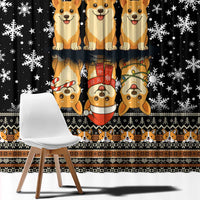 Pembroke Welsh Corgi Dog Christmas Window Curtain Xmas Holiday Patterns - Wonder Print Shop