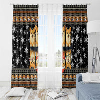 Pembroke Welsh Corgi Dog Christmas Window Curtain Xmas Holiday Patterns - Wonder Print Shop