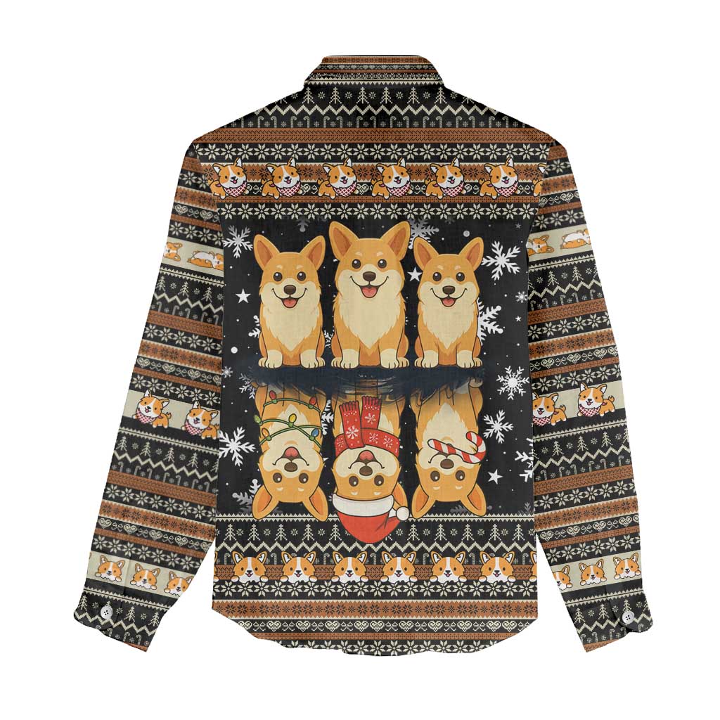 Pembroke Welsh Corgi Dog Christmas Women Casual Shirt Xmas Holiday Patterns - Wonder Print Shop