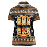 Pembroke Welsh Corgi Dog Christmas Women Polo Shirt Xmas Holiday Patterns - Wonder Print Shop