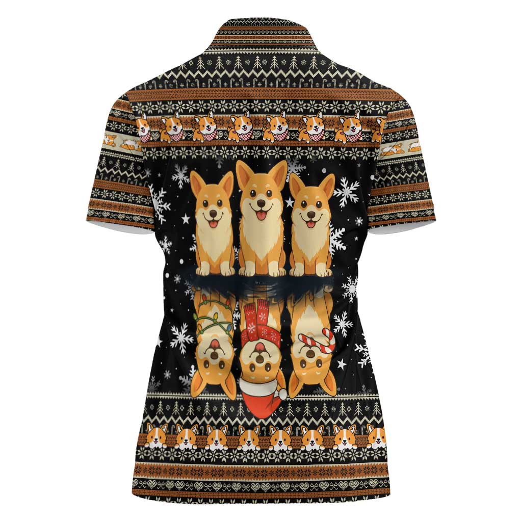 Pembroke Welsh Corgi Dog Christmas Women Polo Shirt Xmas Holiday Patterns - Wonder Print Shop