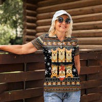 Pembroke Welsh Corgi Dog Christmas Women Polo Shirt Xmas Holiday Patterns - Wonder Print Shop