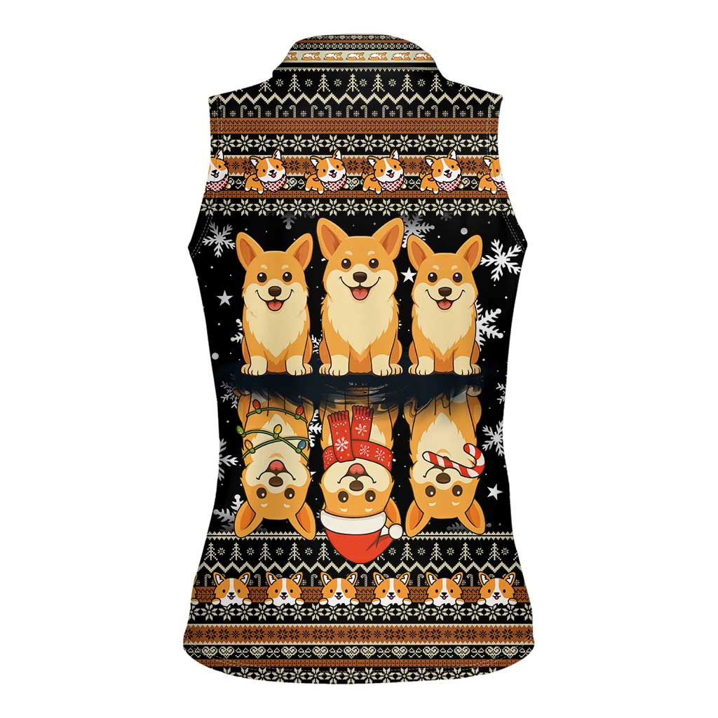 Pembroke Welsh Corgi Dog Christmas Women Sleeveless Polo Shirt Xmas Holiday Patterns - Wonder Print Shop