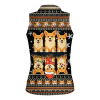 Pembroke Welsh Corgi Dog Christmas Women Sleeveless Polo Shirt Xmas Holiday Patterns - Wonder Print Shop
