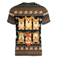 Pembroke Welsh Corgi Dog Christmas Women V-Neck T-Shirt Xmas Holiday Patterns - Wonder Print Shop