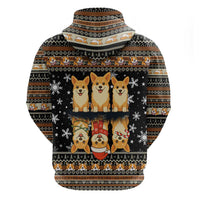 Pembroke Welsh Corgi Dog Christmas Zip Hoodie Xmas Holiday Patterns - Wonder Print Shop
