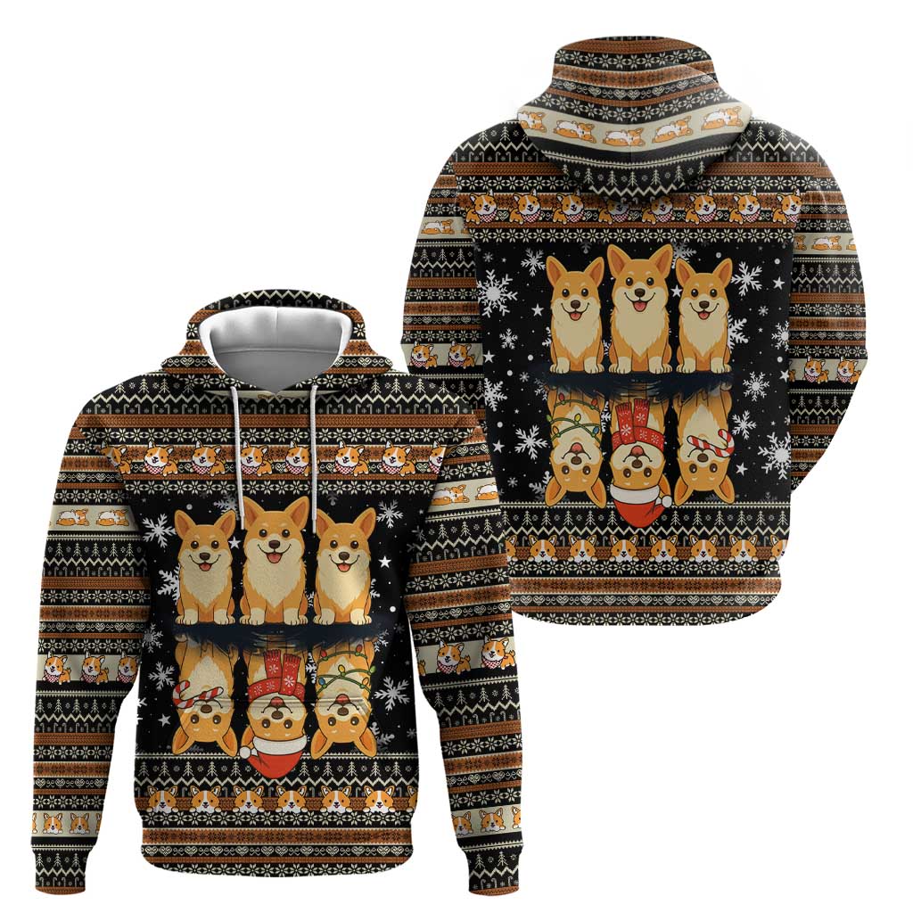 Pembroke Welsh Corgi Dog Christmas Zip Hoodie Xmas Holiday Patterns - Wonder Print Shop