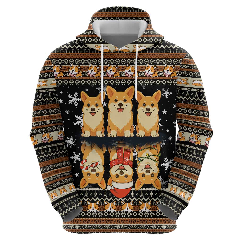 Pembroke Welsh Corgi Dog Christmas Zip Hoodie Xmas Holiday Patterns - Wonder Print Shop