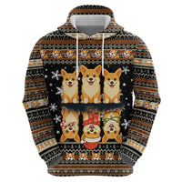 Pembroke Welsh Corgi Dog Christmas Zip Hoodie Xmas Holiday Patterns - Wonder Print Shop