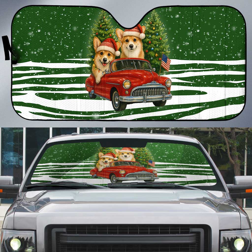Pembroke Welsh Corgi Dog Xmas Christmas Auto Sun Shade Xmas Holiday Patterns - Wonder Print Shop