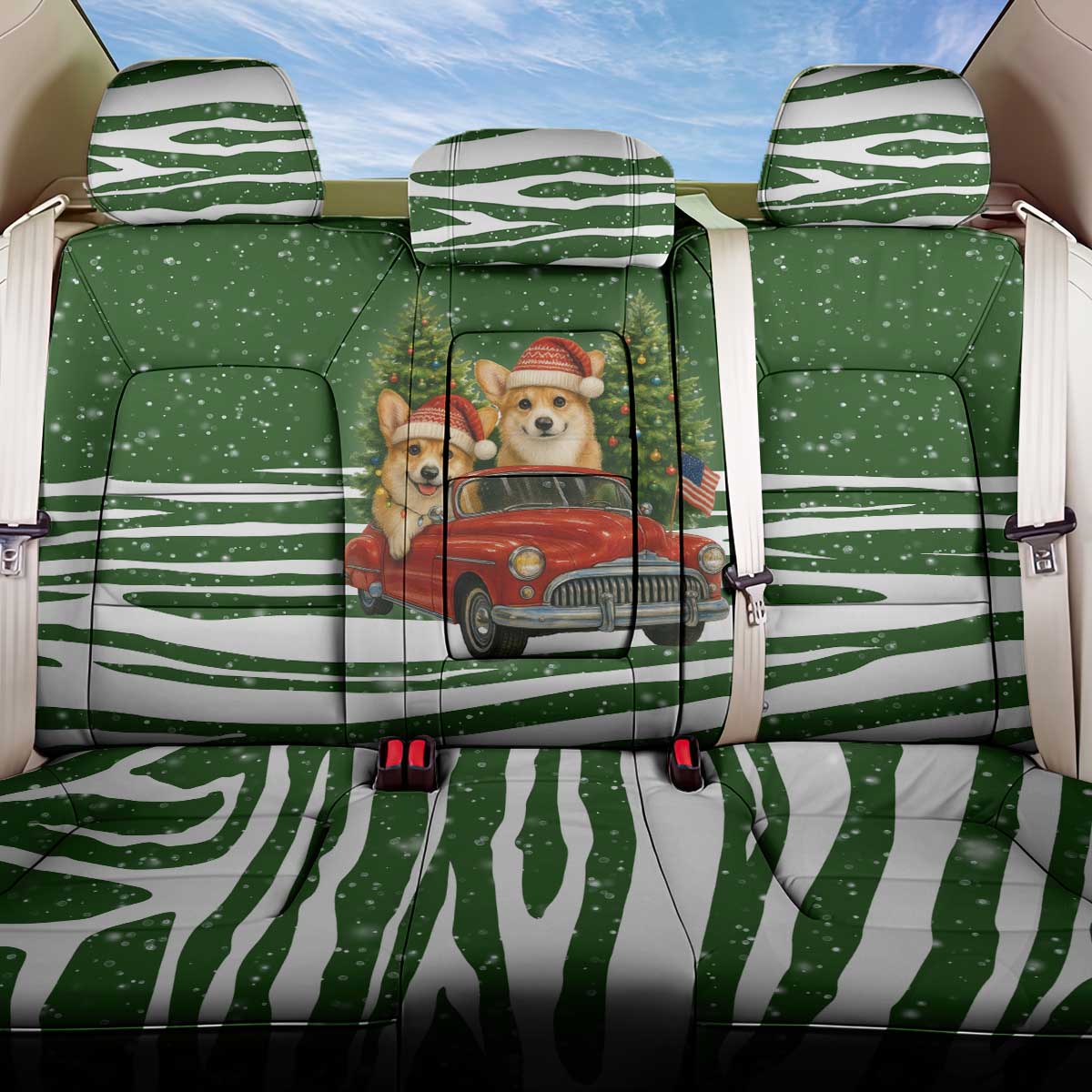 Pembroke Welsh Corgi Dog Xmas Christmas Back Car Seat Cover Xmas Holiday Patterns - Wonder Print Shop