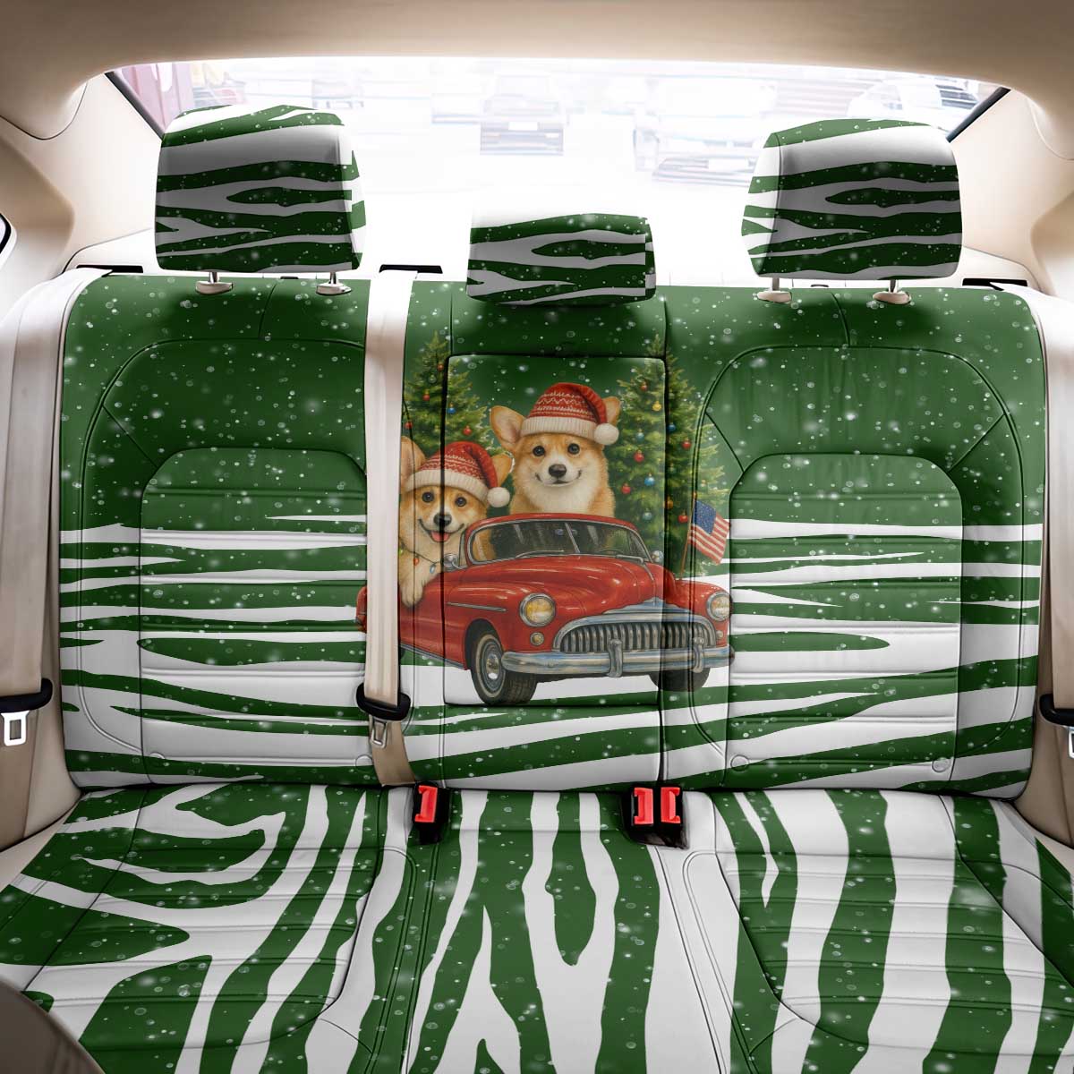 Pembroke Welsh Corgi Dog Xmas Christmas Back Car Seat Cover Xmas Holiday Patterns - Wonder Print Shop
