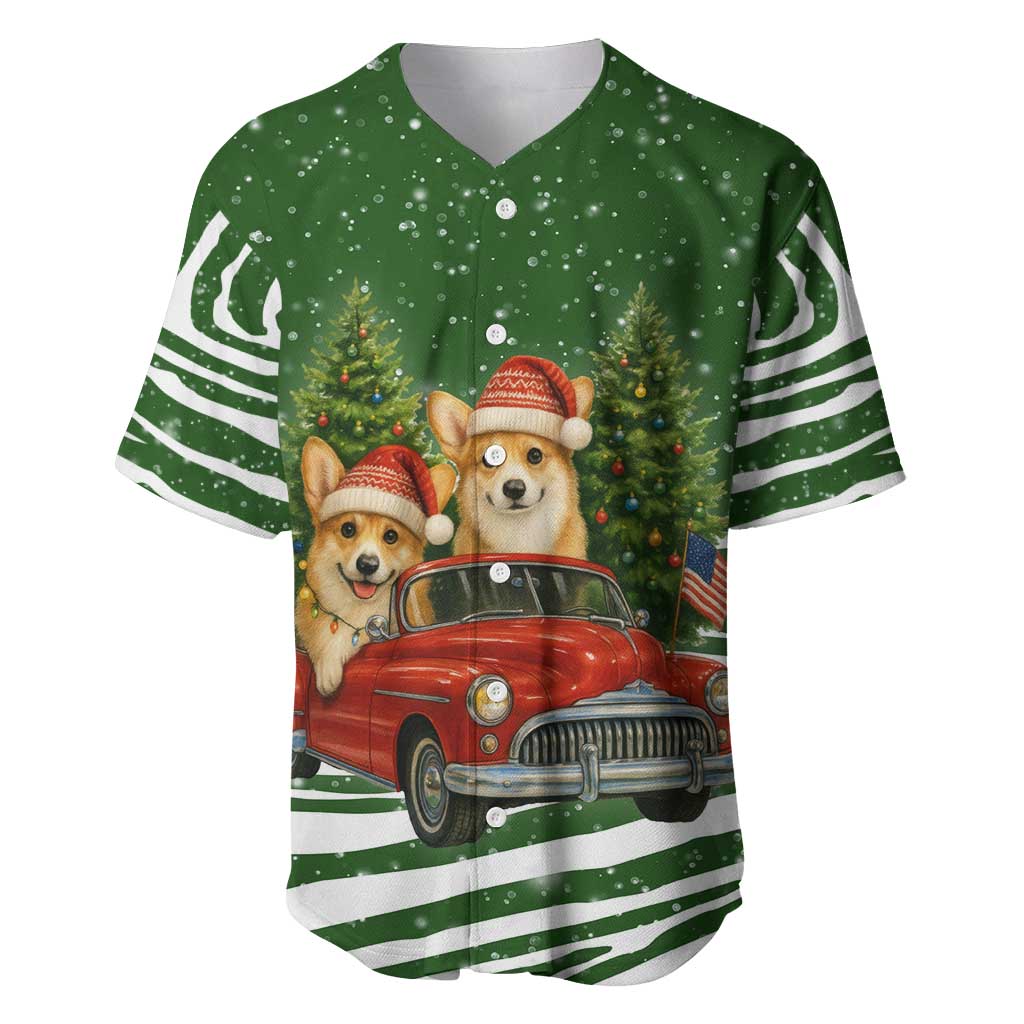 Pembroke Welsh Corgi Dog Xmas Christmas Baseball Jersey Xmas Holiday Patterns - Wonder Print Shop