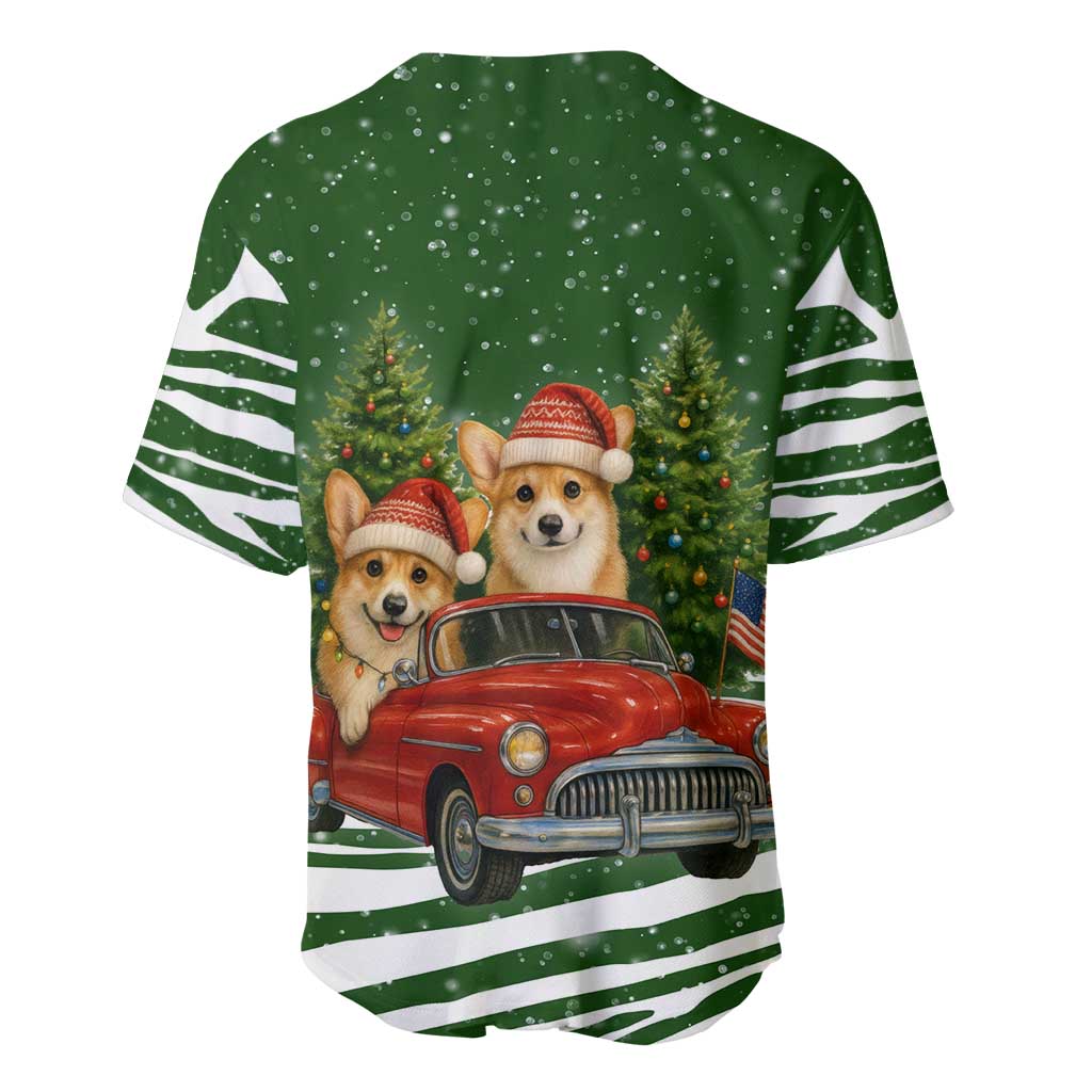 Pembroke Welsh Corgi Dog Xmas Christmas Baseball Jersey Xmas Holiday Patterns - Wonder Print Shop