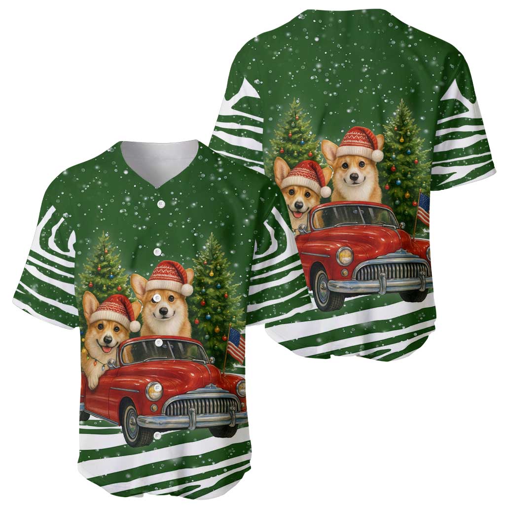 Pembroke Welsh Corgi Dog Xmas Christmas Baseball Jersey Xmas Holiday Patterns - Wonder Print Shop