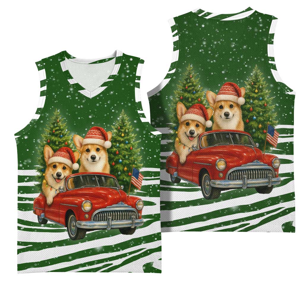 Pembroke Welsh Corgi Dog Xmas Christmas Basketball Jersey Xmas Holiday Patterns - Wonder Print Shop