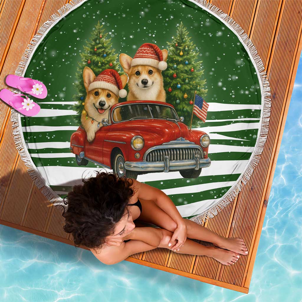 Pembroke Welsh Corgi Dog Xmas Christmas Beach Blanket Xmas Holiday Patterns - Wonder Print Shop