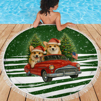 Pembroke Welsh Corgi Dog Xmas Christmas Beach Blanket Xmas Holiday Patterns - Wonder Print Shop