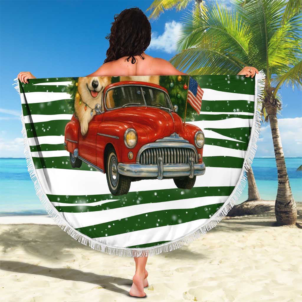 Pembroke Welsh Corgi Dog Xmas Christmas Beach Blanket Xmas Holiday Patterns - Wonder Print Shop