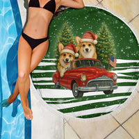 Pembroke Welsh Corgi Dog Xmas Christmas Beach Blanket Xmas Holiday Patterns - Wonder Print Shop