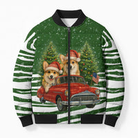 Pembroke Welsh Corgi Dog Xmas Christmas Bomber Puffer Jacket Xmas Holiday Patterns - Wonder Print Shop