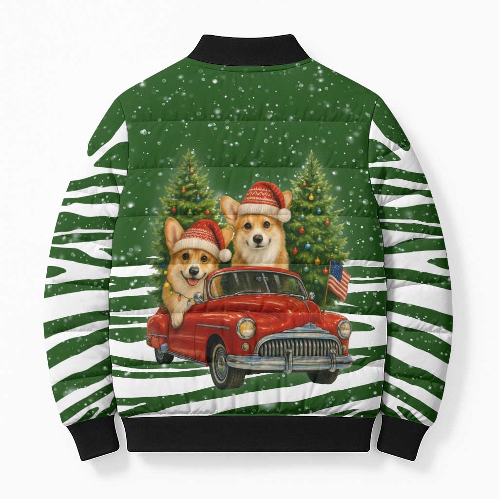 Pembroke Welsh Corgi Dog Xmas Christmas Bomber Puffer Jacket Xmas Holiday Patterns - Wonder Print Shop