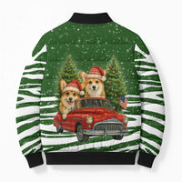 Pembroke Welsh Corgi Dog Xmas Christmas Bomber Puffer Jacket Xmas Holiday Patterns - Wonder Print Shop