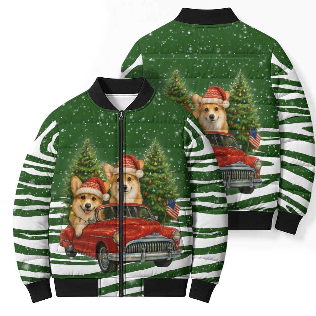 Pembroke Welsh Corgi Dog Xmas Christmas Bomber Puffer Jacket Xmas Holiday Patterns - Wonder Print Shop