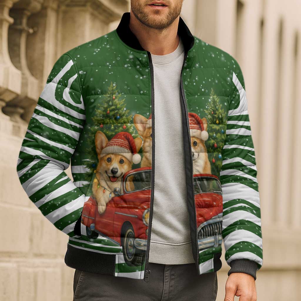 Pembroke Welsh Corgi Dog Xmas Christmas Bomber Puffer Jacket Xmas Holiday Patterns - Wonder Print Shop