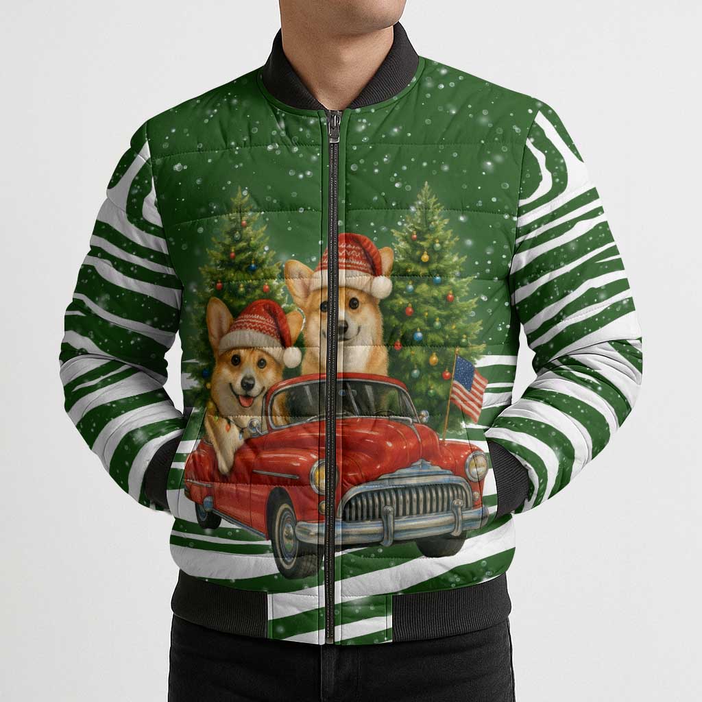 Pembroke Welsh Corgi Dog Xmas Christmas Bomber Puffer Jacket Xmas Holiday Patterns - Wonder Print Shop