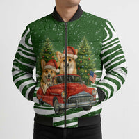 Pembroke Welsh Corgi Dog Xmas Christmas Bomber Puffer Jacket Xmas Holiday Patterns - Wonder Print Shop