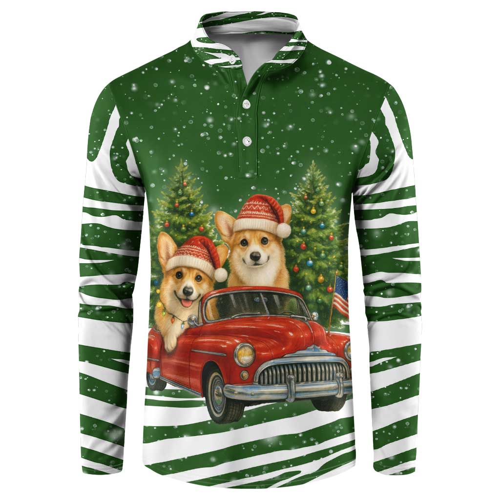 Pembroke Welsh Corgi Dog Xmas Christmas Button Sweatshirt Xmas Holiday Patterns - Wonder Print Shop