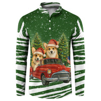 Pembroke Welsh Corgi Dog Xmas Christmas Button Sweatshirt Xmas Holiday Patterns - Wonder Print Shop