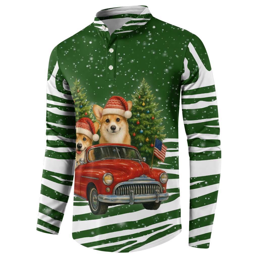 Pembroke Welsh Corgi Dog Xmas Christmas Button Sweatshirt Xmas Holiday Patterns - Wonder Print Shop